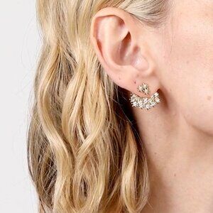 Aurate White Gold Vermeil/Sterling Silver Flower Back Earrings